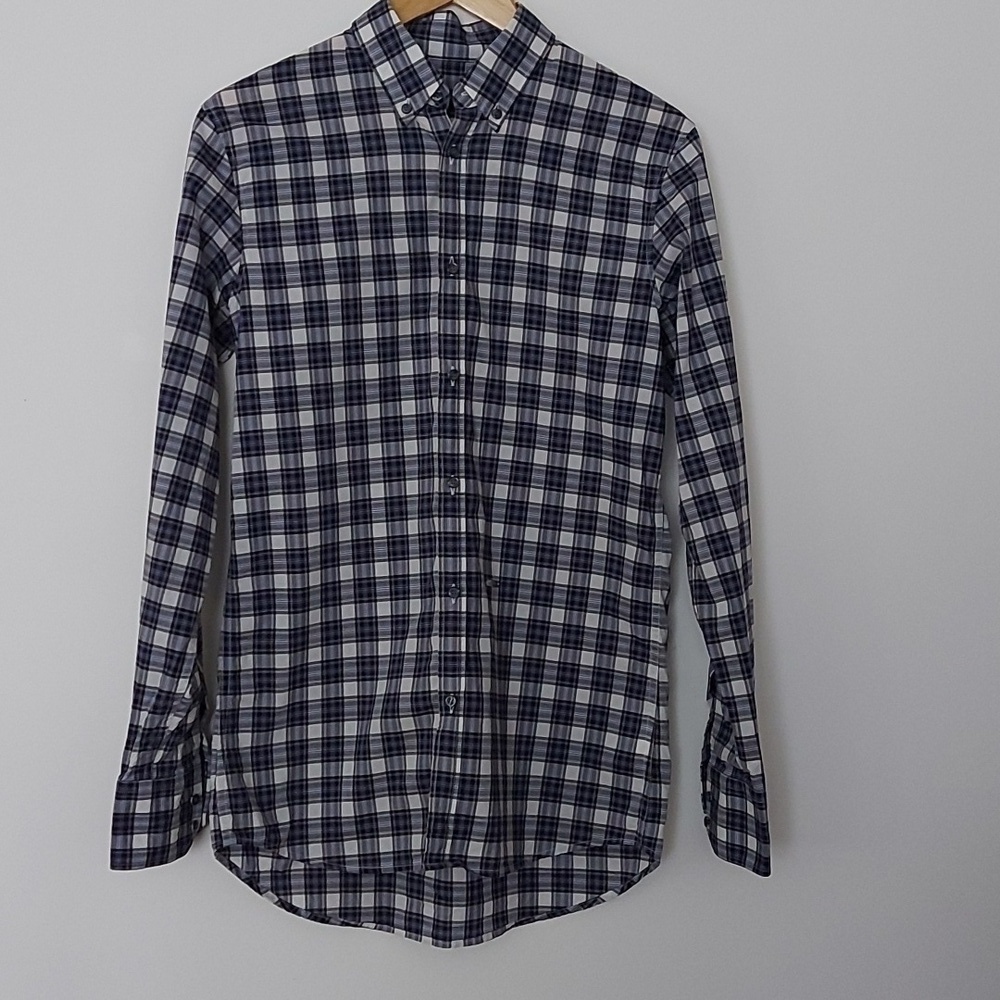 Dsquared Blue and White Plaid Made in Italy Button Down Shirt Size 48